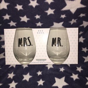 Rae Dunn stemless wine glass set